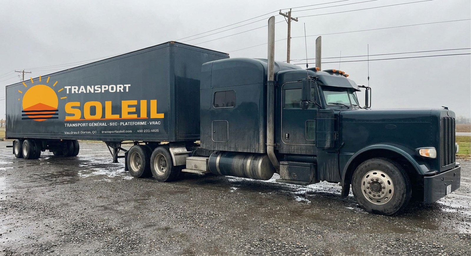 Camion Transport Soleil — tracteur et remorque fourgon